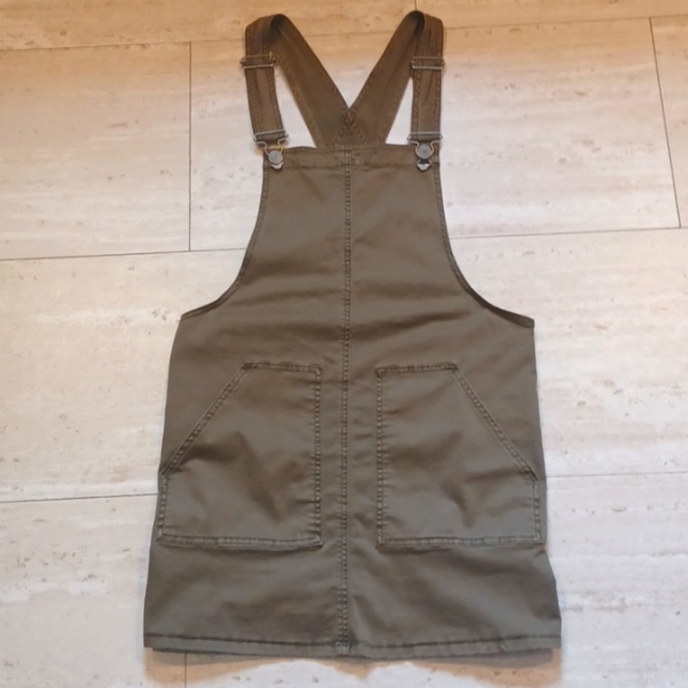 Garage Army Green Overall Jumper Dress